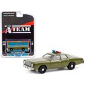 Greenlight 1977 Plymouth Fury U.S. Army Police Army Green 1 by 64 Scale Diecast Model Car GR94364